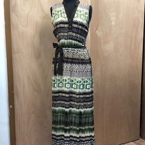 Maxi cotton print sleeveless dress Size 42 medium